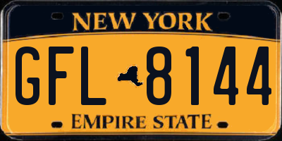 NY license plate GFL8144