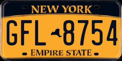 NY license plate GFL8754