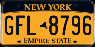 NY license plate GFL8796