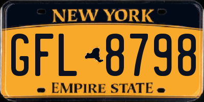 NY license plate GFL8798