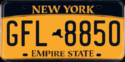 NY license plate GFL8850