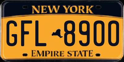 NY license plate GFL8900