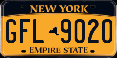 NY license plate GFL9020