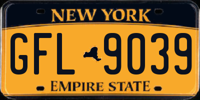 NY license plate GFL9039
