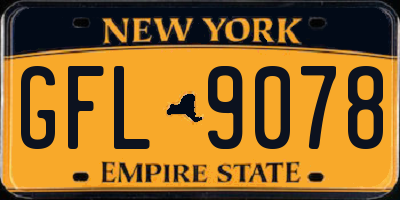 NY license plate GFL9078