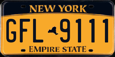 NY license plate GFL9111