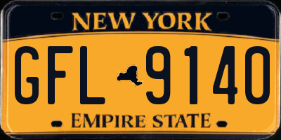 NY license plate GFL9140