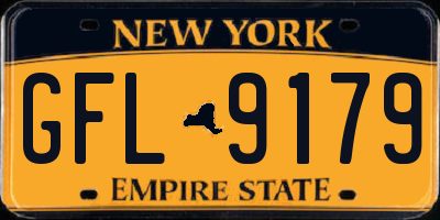 NY license plate GFL9179