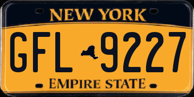 NY license plate GFL9227