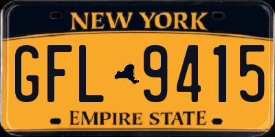 NY license plate GFL9415