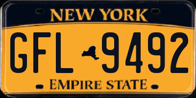 NY license plate GFL9492