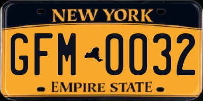 NY license plate GFM0032