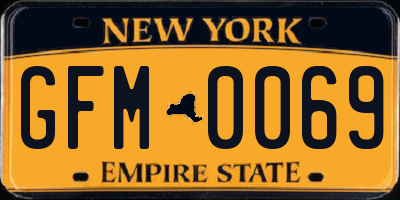 NY license plate GFM0069