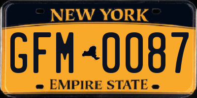 NY license plate GFM0087