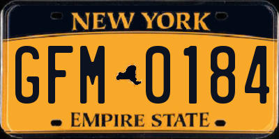 NY license plate GFM0184