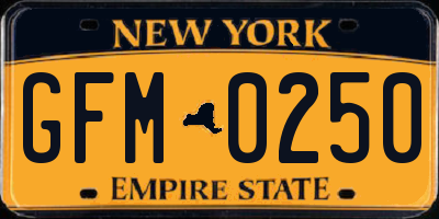 NY license plate GFM0250