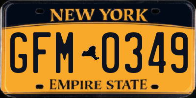 NY license plate GFM0349