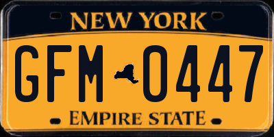 NY license plate GFM0447