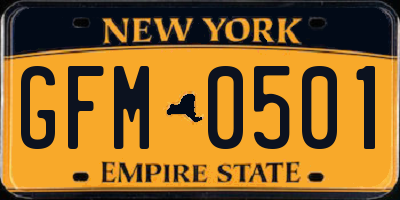 NY license plate GFM0501