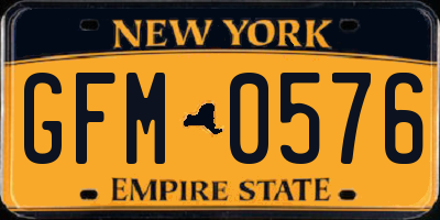 NY license plate GFM0576
