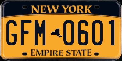 NY license plate GFM0601
