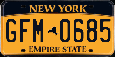 NY license plate GFM0685