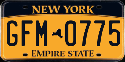 NY license plate GFM0775