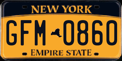 NY license plate GFM0860