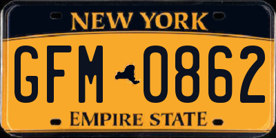 NY license plate GFM0862
