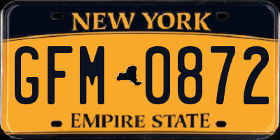 NY license plate GFM0872