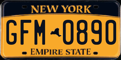 NY license plate GFM0890