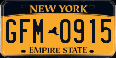NY license plate GFM0915