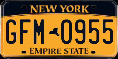 NY license plate GFM0955