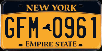 NY license plate GFM0961