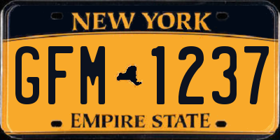 NY license plate GFM1237