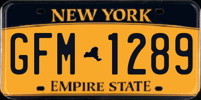 NY license plate GFM1289