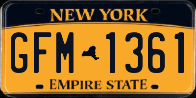 NY license plate GFM1361