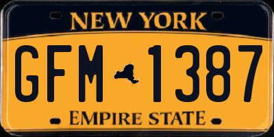 NY license plate GFM1387