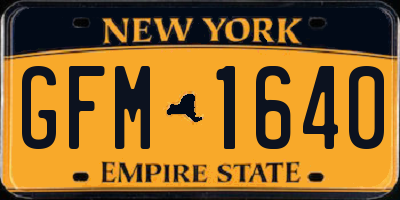 NY license plate GFM1640