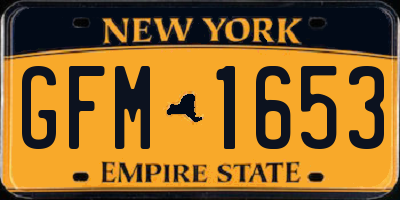 NY license plate GFM1653