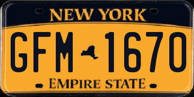NY license plate GFM1670