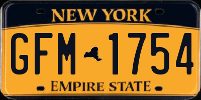 NY license plate GFM1754