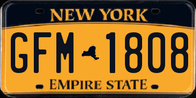 NY license plate GFM1808