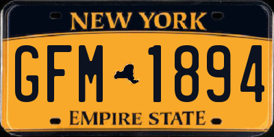 NY license plate GFM1894
