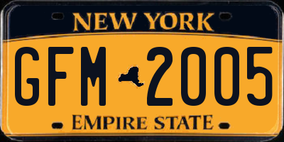 NY license plate GFM2005