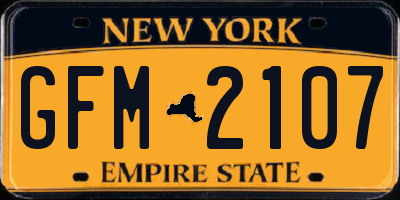 NY license plate GFM2107