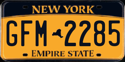 NY license plate GFM2285