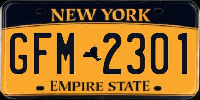 NY license plate GFM2301