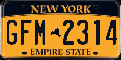 NY license plate GFM2314