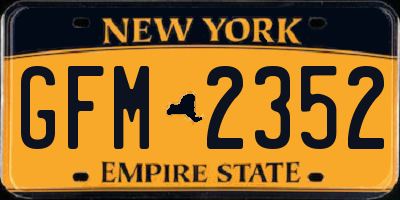 NY license plate GFM2352